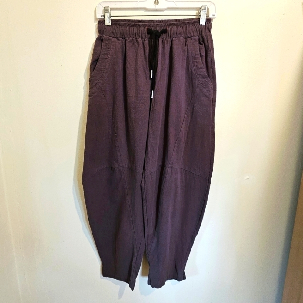 Vtg Barrel Avachi Academia Gray Peasant Capri Pants - Picture 1 of 7